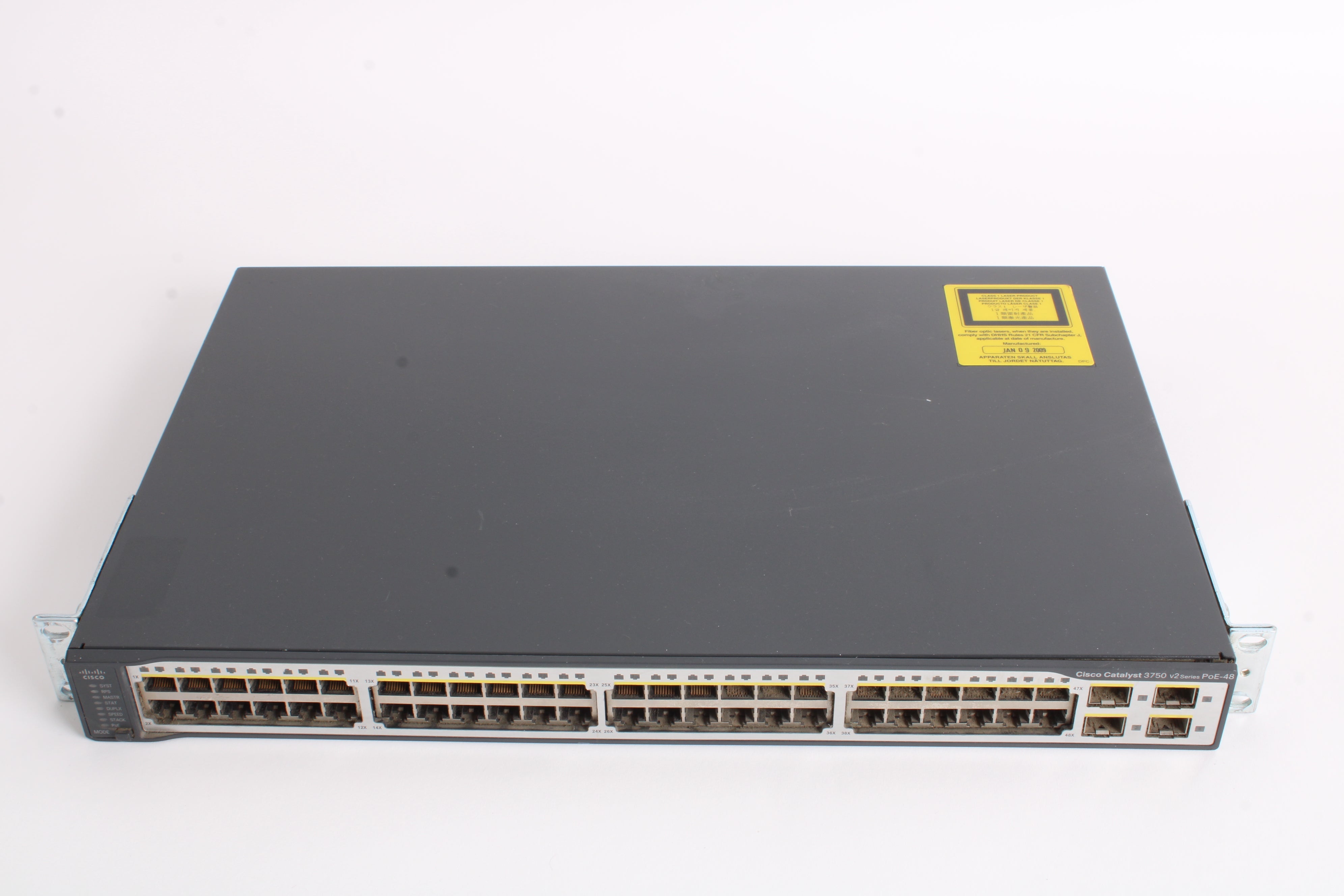 Cisco WS-C3750F-48PS-S Catalyst 3750 v2 48-Port PoE Ethernet Switch W/ –  NTC Tech