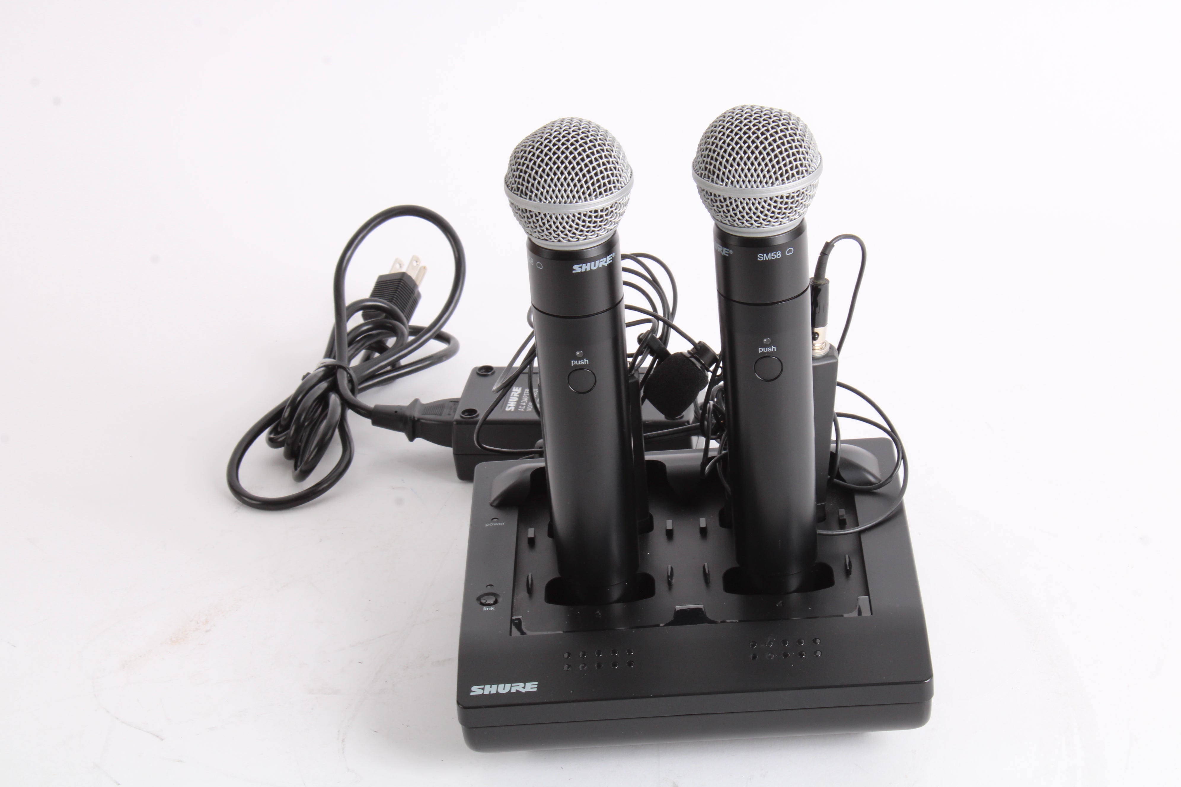 Shure MXWNCS4 Charging Station W/ 2x MXW1/O Z10 Transmitter & 2x MXW2 Z10  Mic