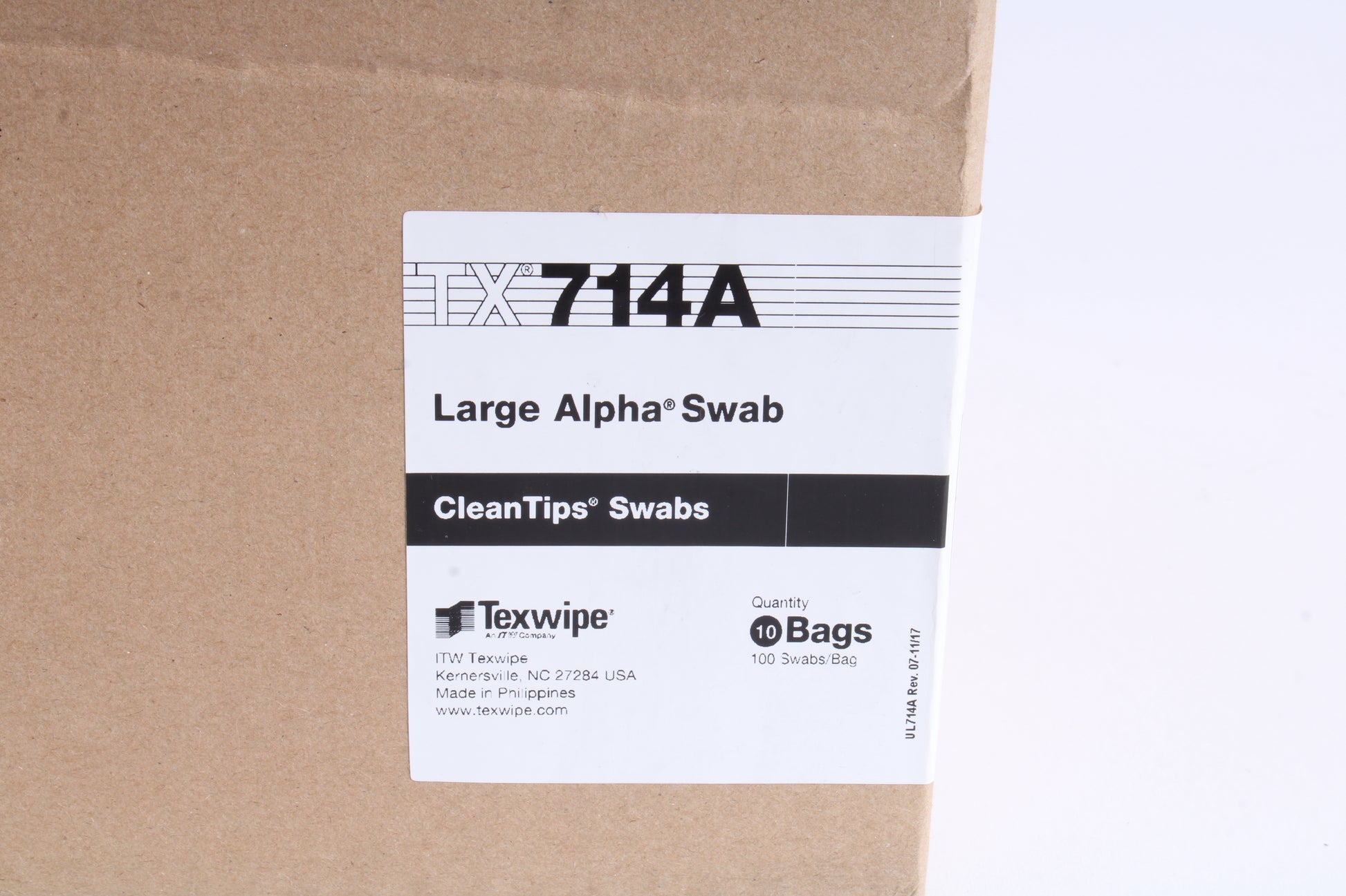 Texwipe TX714A Large Alpha Polyester Cleanroom Swab QTY: 10 Bag, 100 S ...