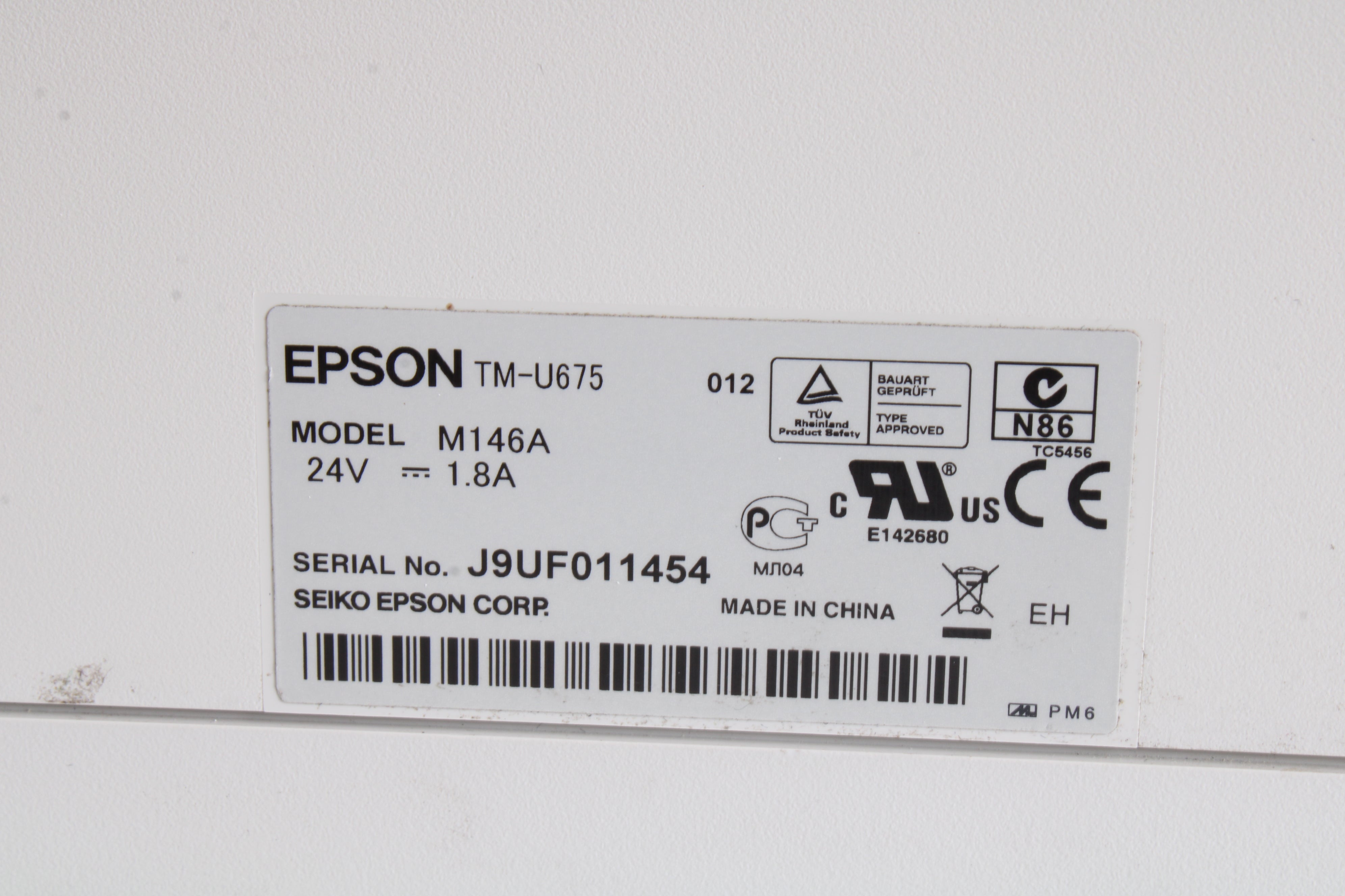 Epson TM-U675 store M146A White POS Receipt Printer, White