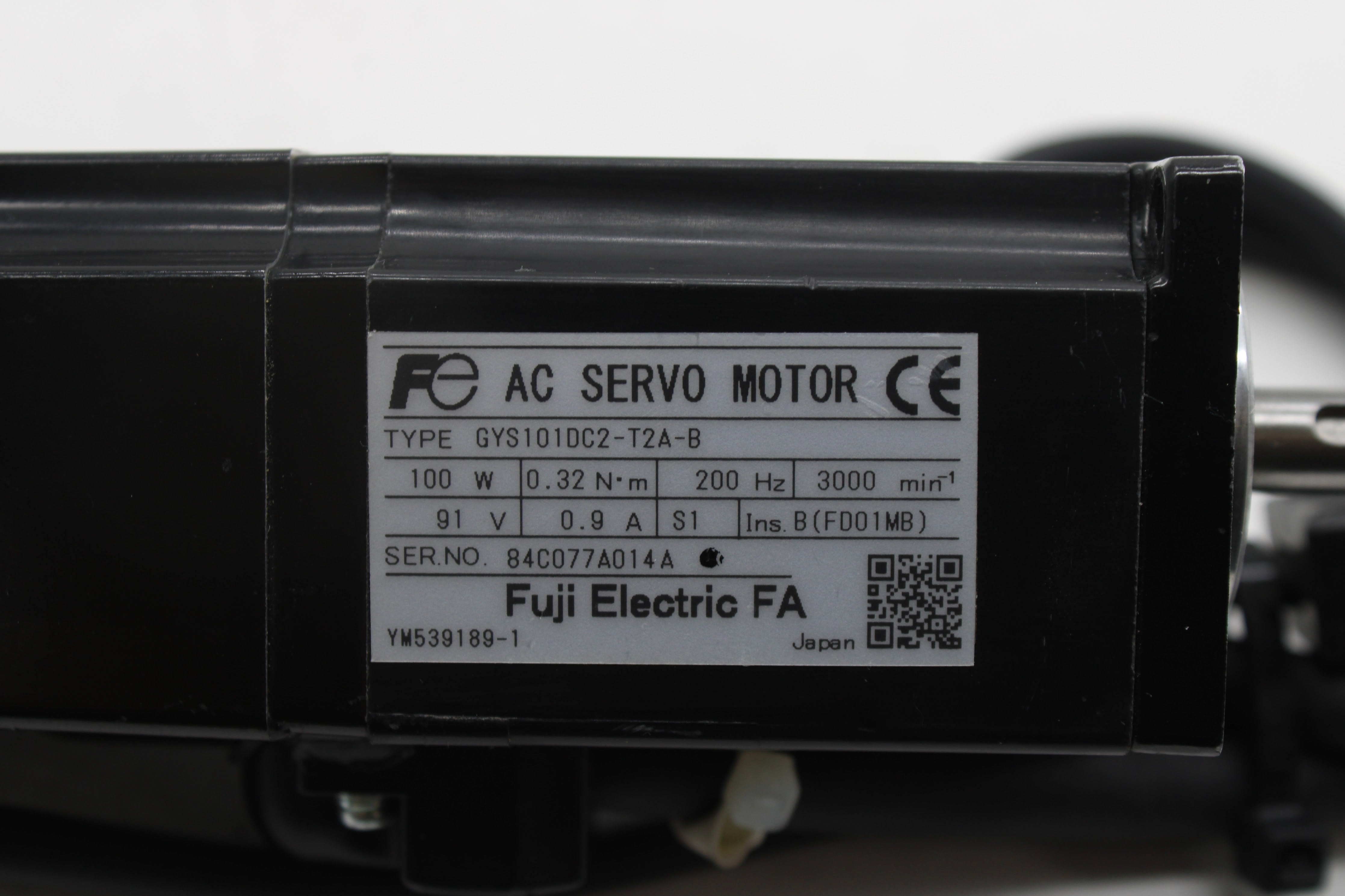 Fuji Electric GYS101DC2-T2A-B AC Servo Motor 100W, 200Hz, 91V, 0.9A