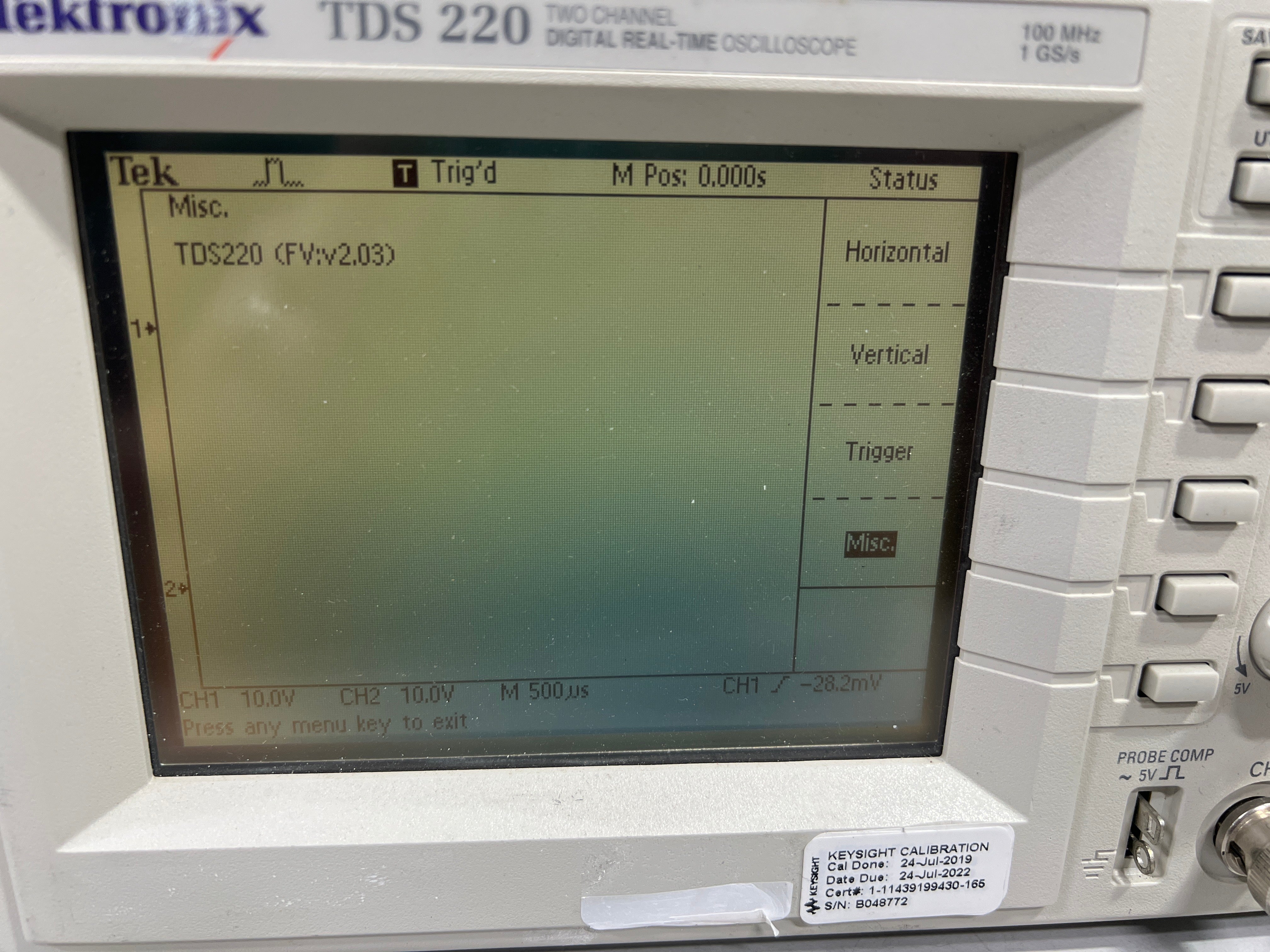 を販売I-3）Tektronix TDS 220, 100MHz デジタルオシロスコープ （4） その他