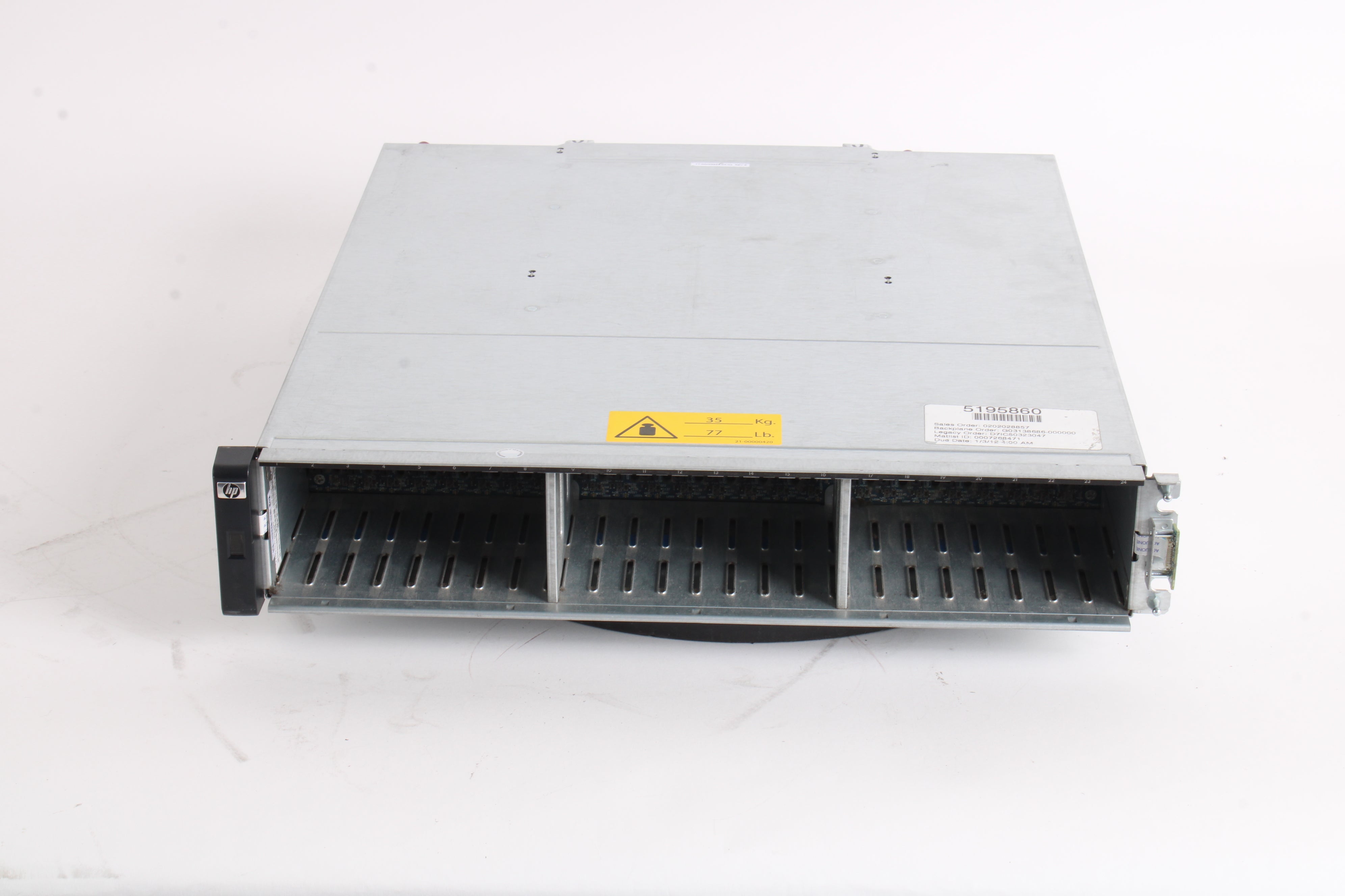 HP StorageWorks P2000 G3 ISCSI MSA Dual Controller SFF Disk Array W/ 2 ...