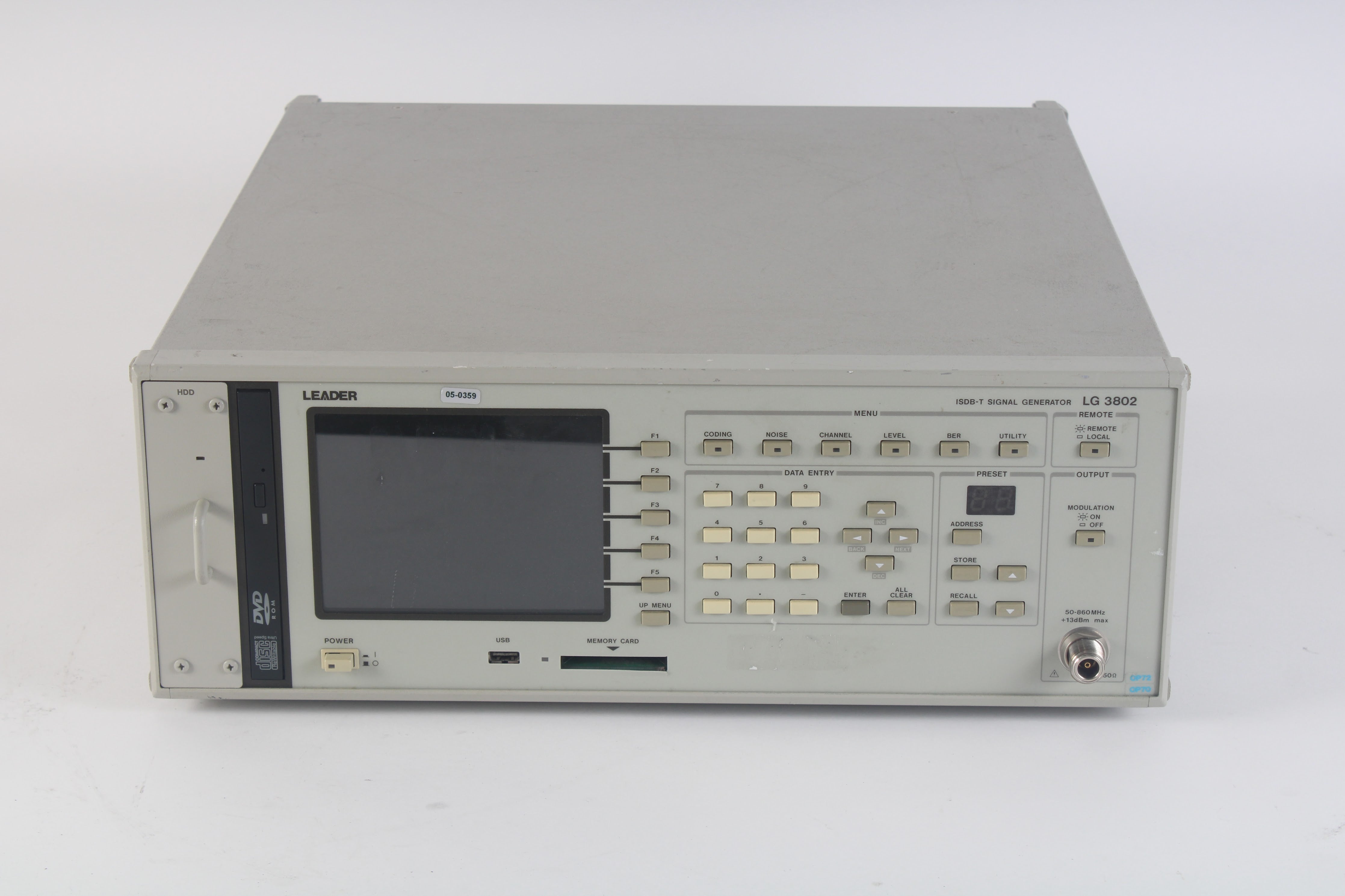 Leader ISDB-T Signal Generator LG3802 with OPT 70 and OPT 72 – NTC Tech