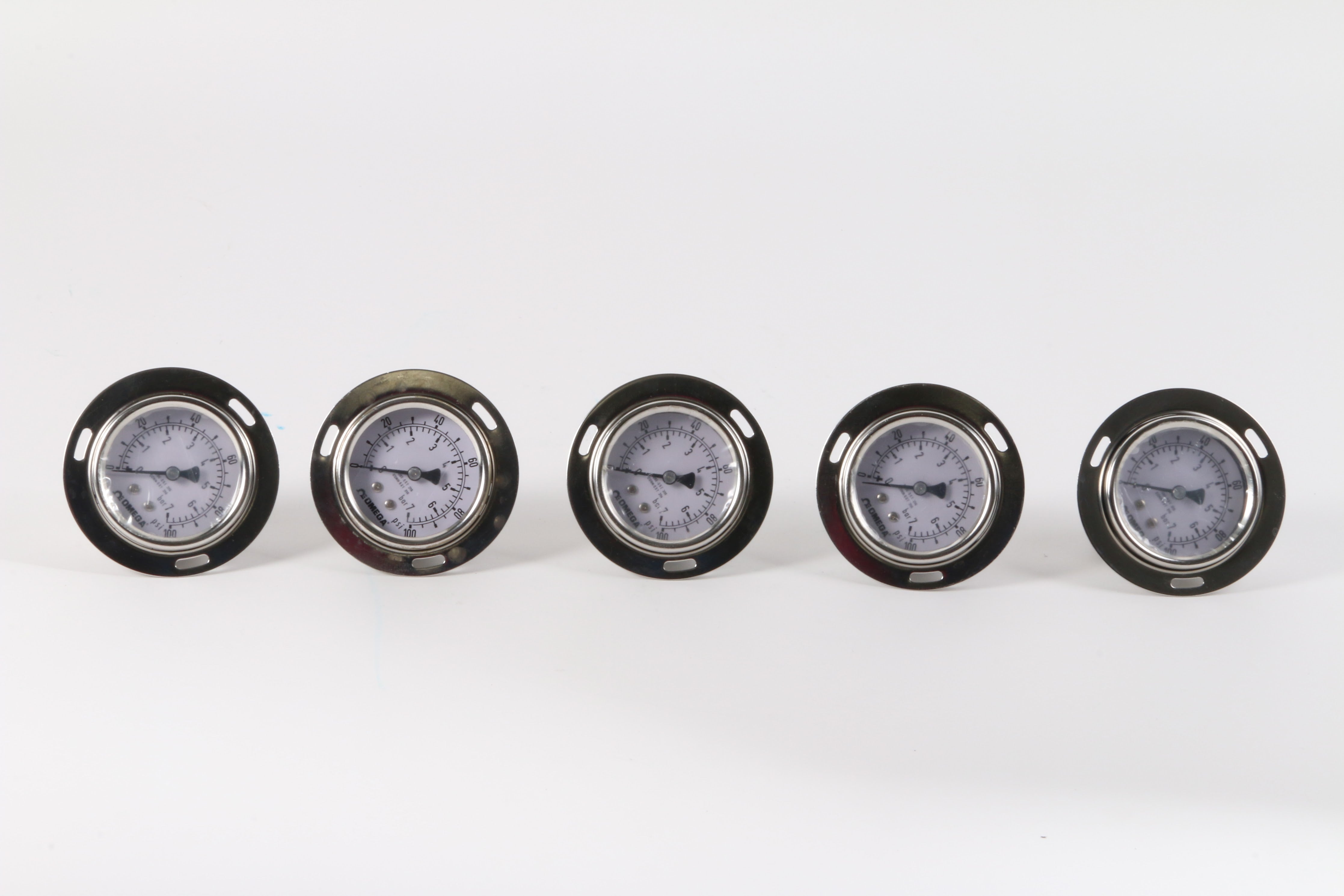 Lot of 5 Omega 7BAR 100PSI Utility Pressure Gauge NTC Tech