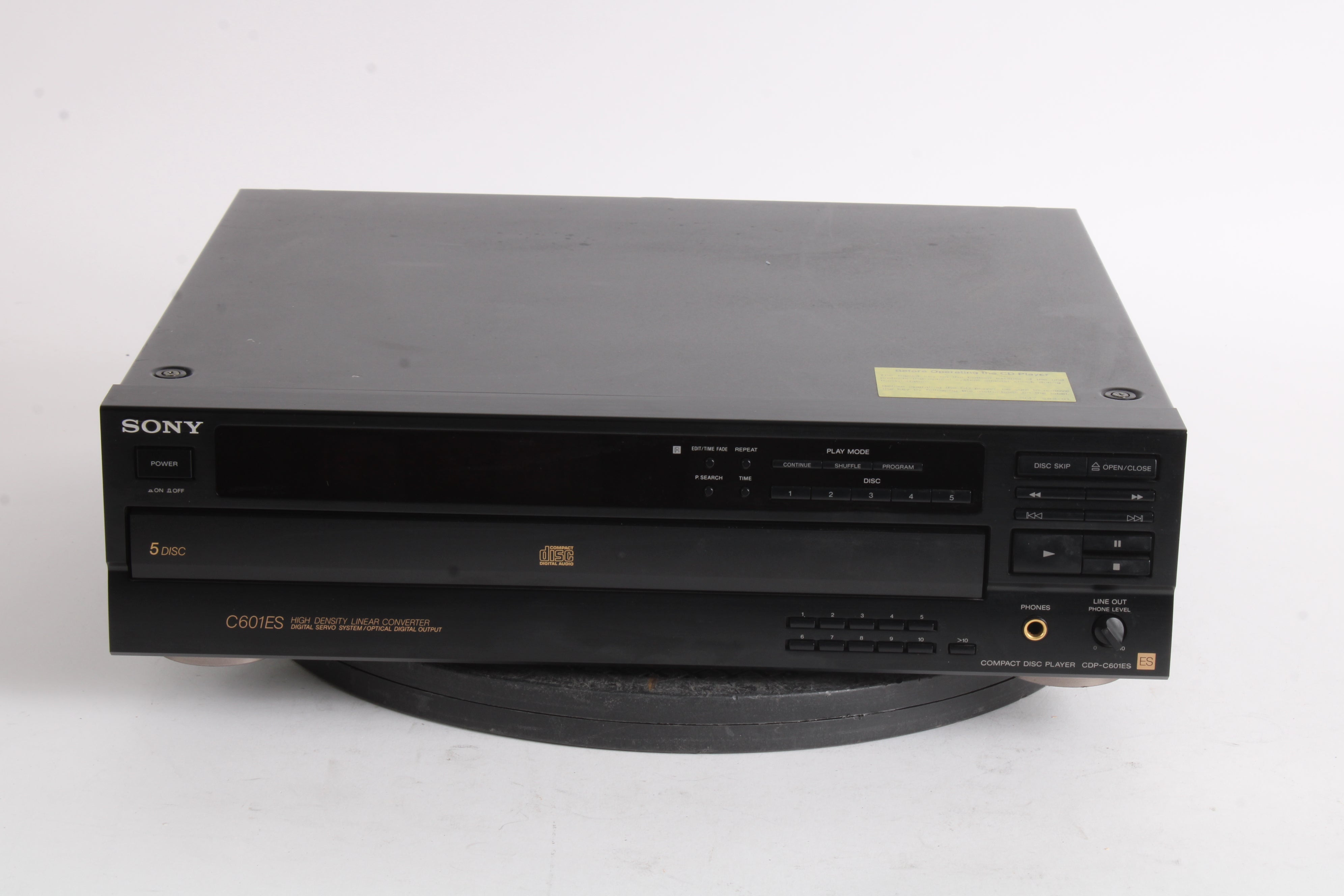 Sony on sale CDP-C601ES 5 Disc CD Carousel Changer Compact Disc Player TESTED and WORKS.