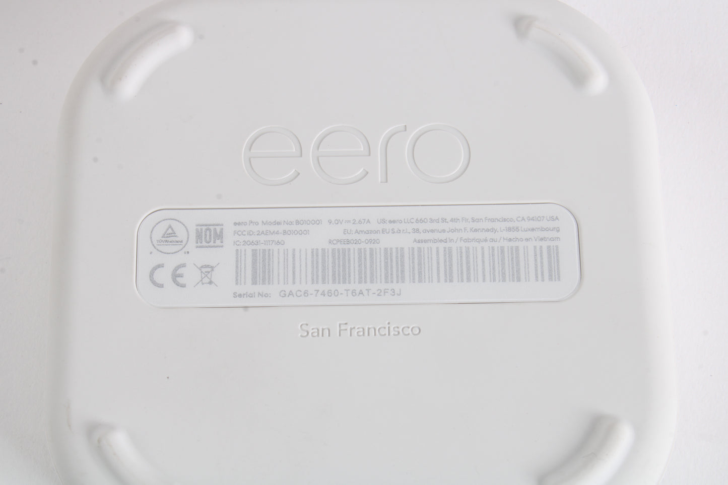 Eero B010001 Pro 2nd Generation AC Tri-Band Mesh Router With Power Sup ...